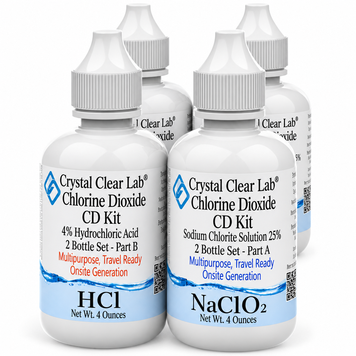 4 oz / HDPE Plastic / 3 Kits (6 bottles)