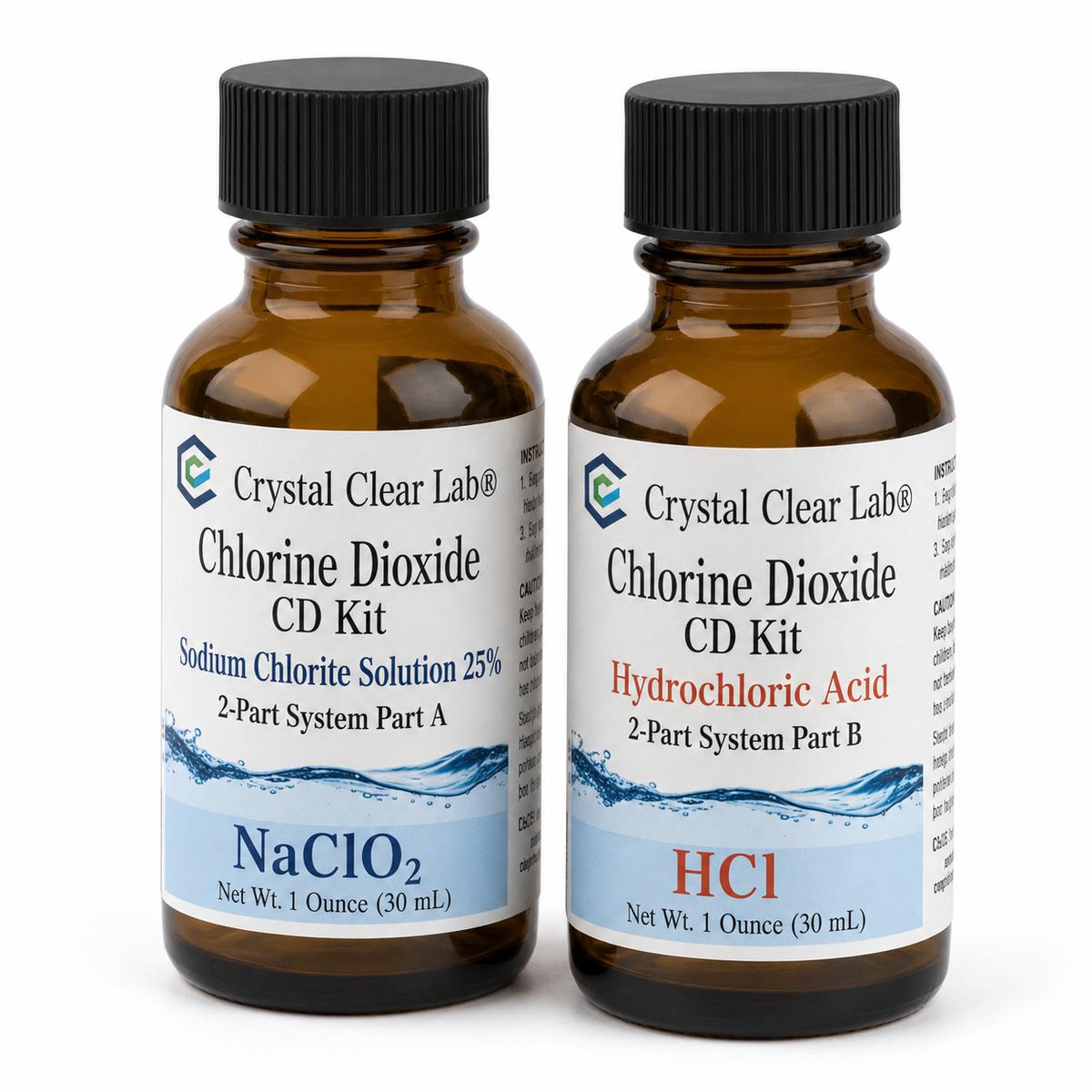 1 oz / Amber Glass / 1 Kit (2 bottles)
