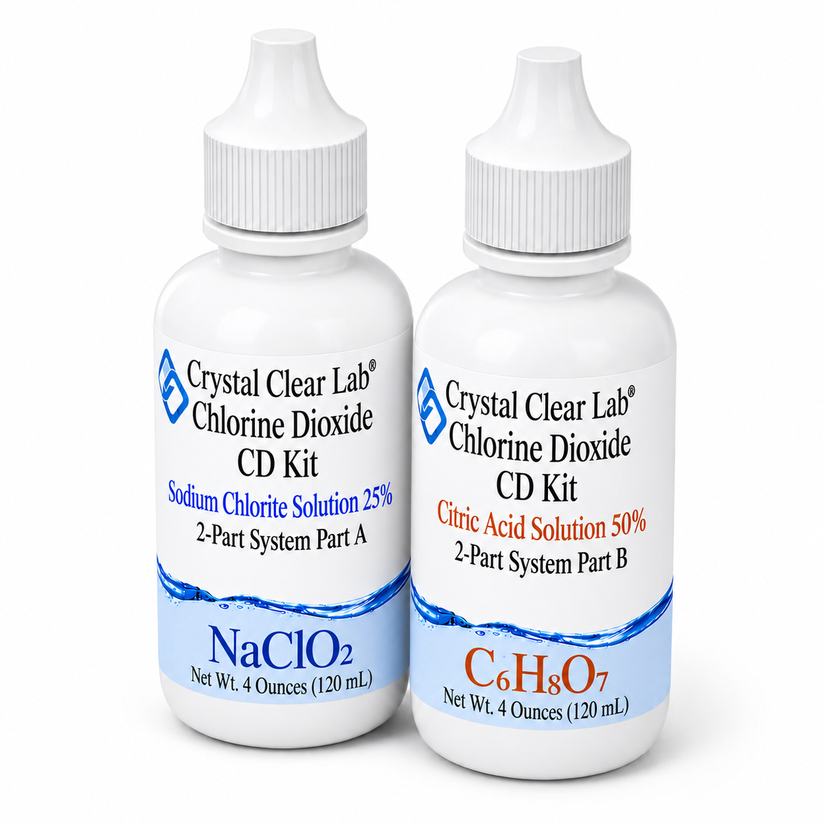 Chlorine Dioxide Citric Acid Kits — 4 oz / HDPE Plastic / 1