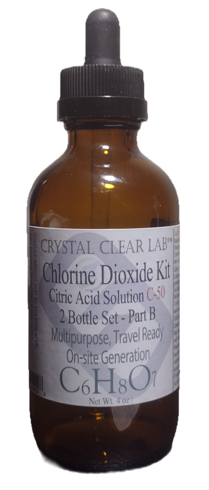 2oz | Chlorine Dioxide Kit 2 Part Citric Acid & Sodium Solution 1:1 Classic Set