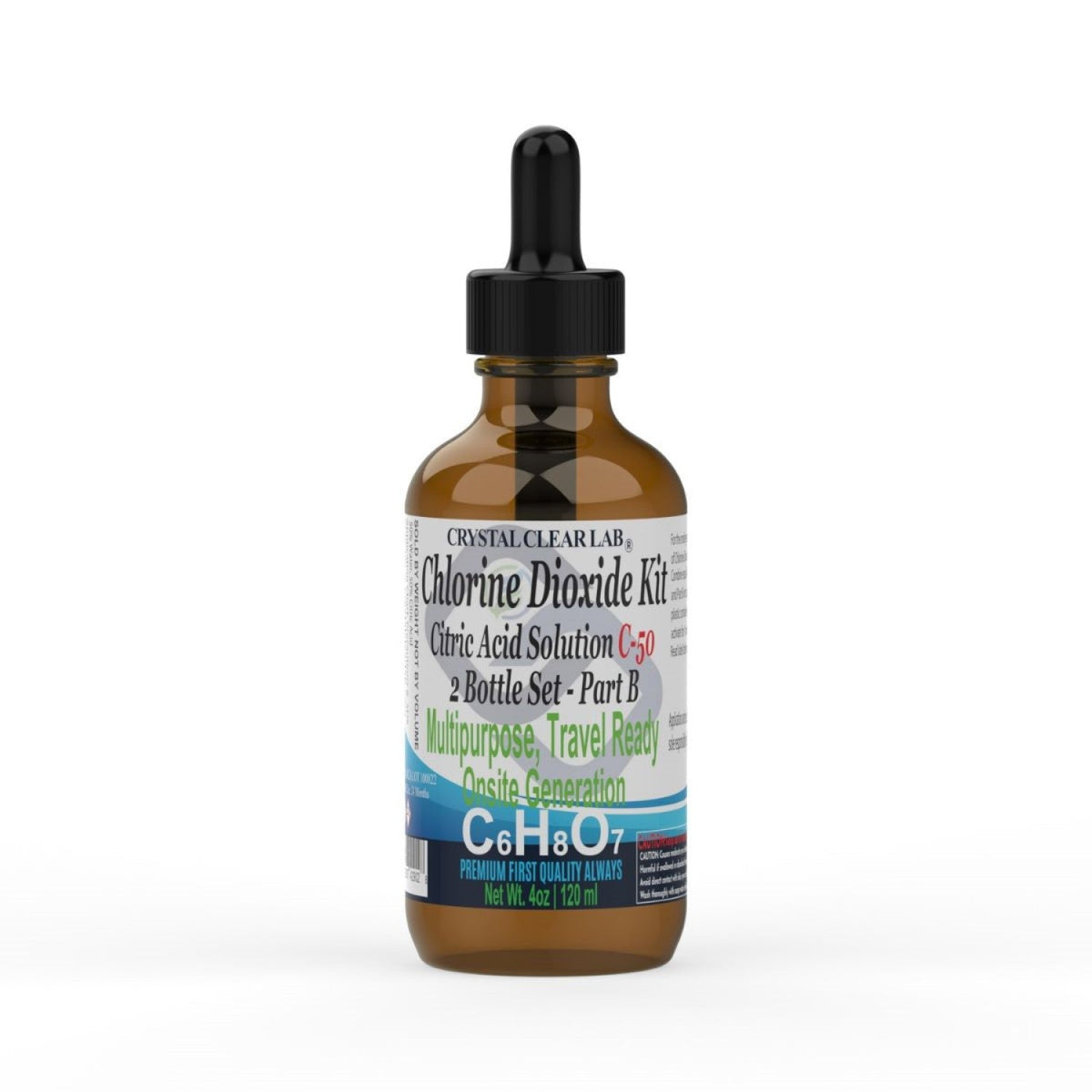 2oz | Chlorine Dioxide Kit 2 Part Citric Acid & Sodium Solution 1:1 Classic Set