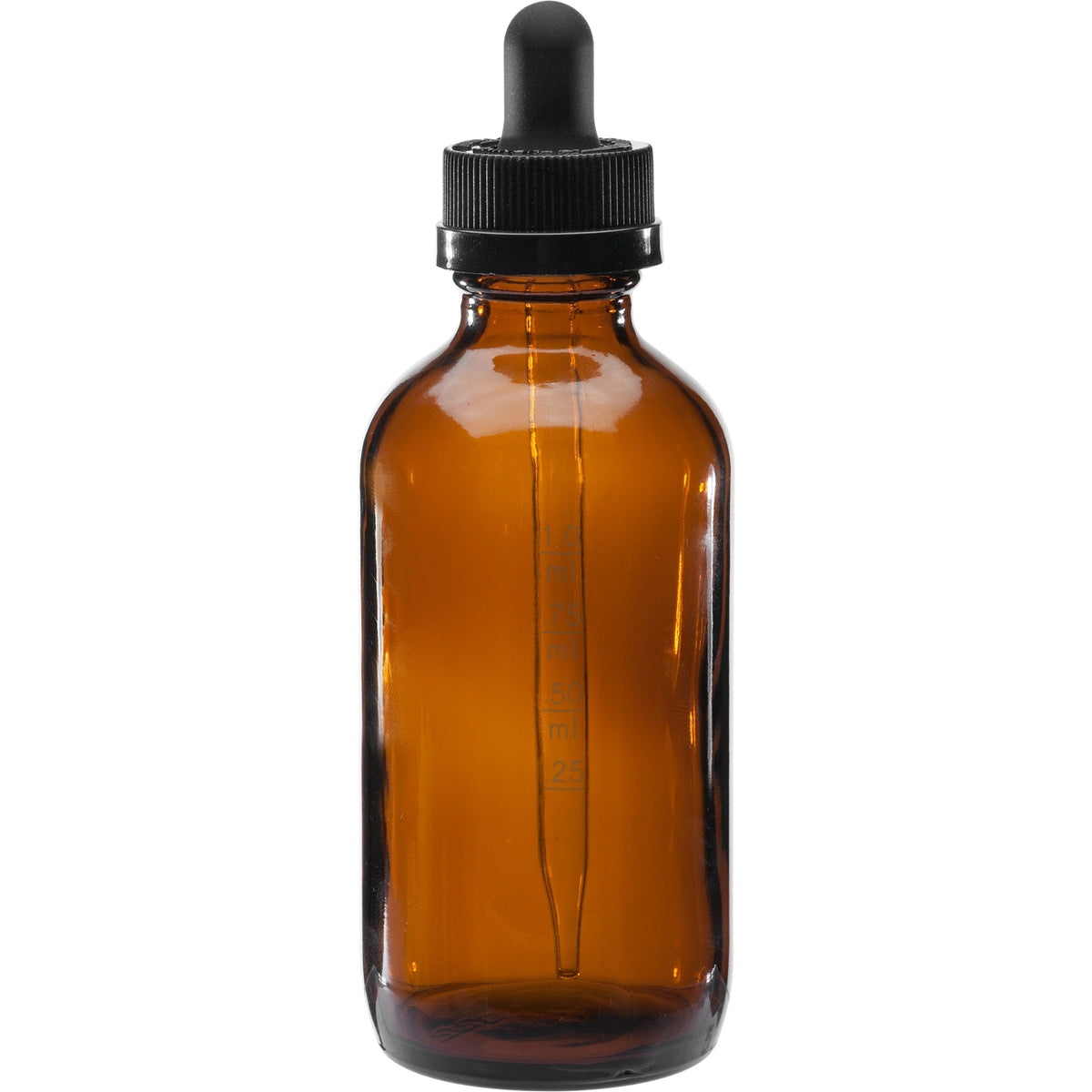 Amber Glass Boston Round Bottles with Caps